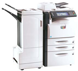 Wisconsin Copy & Business Equipment provides business equipment from the following manufactures Kyocera Document Solutions, Gestetner, NEC, MBM, Standard Duplicating, Mita Copystar, FP Mailing Systems, Riso.  This is an image of a copier.